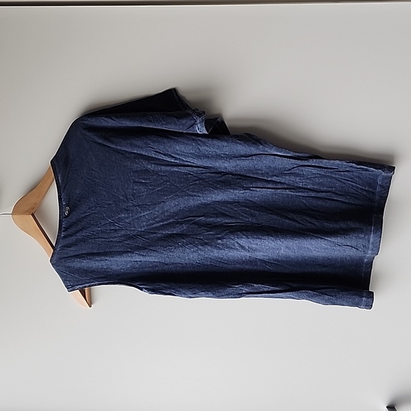 MCS Made in Italy Faded Abstract Print Assymetrical Fine Knit Cotton Top - Picture 6 of 7